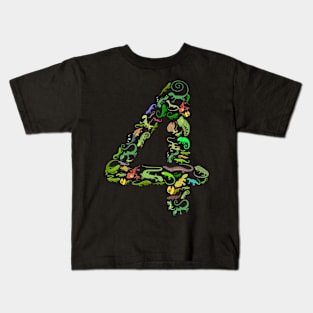 four 4th birthday lizard Kids T-Shirt